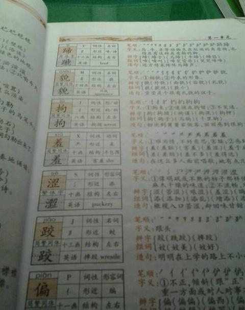 五年级下册第一课生字组词详解及六年级上册组词学习指南