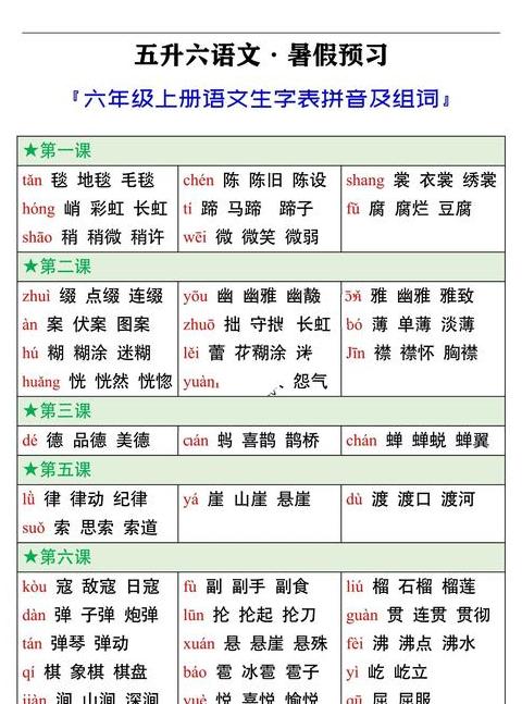 草原课文生字拼音详解
